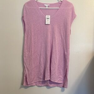 J.Jill Linen Blend Slub Knit Cap Sleeve Sweater Tunic